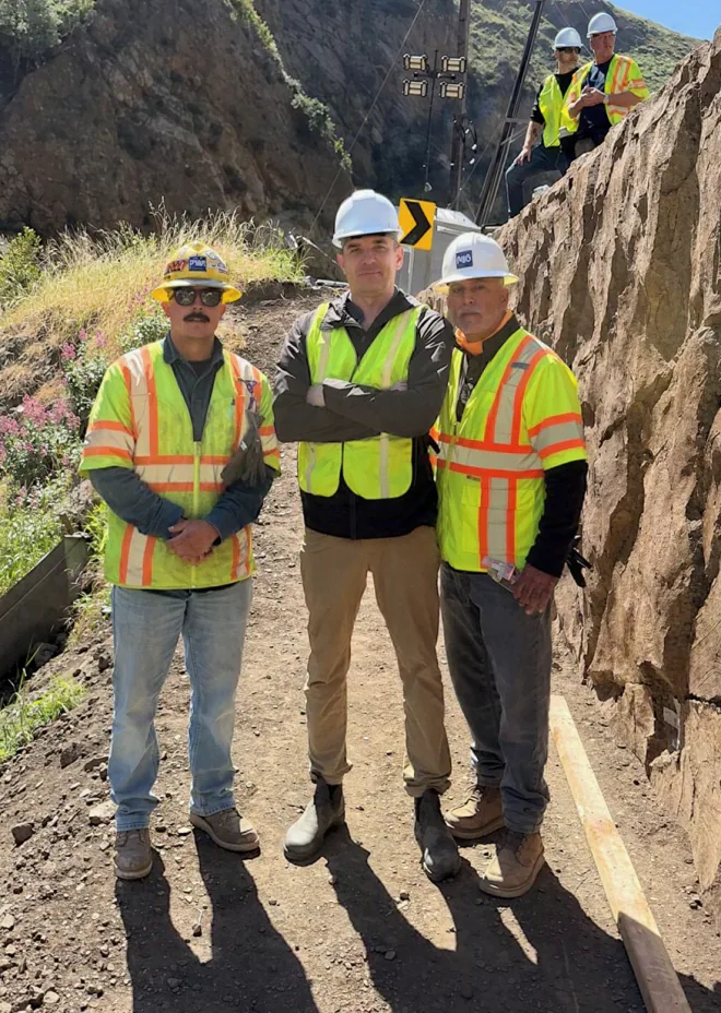FLO team inspecting work on site